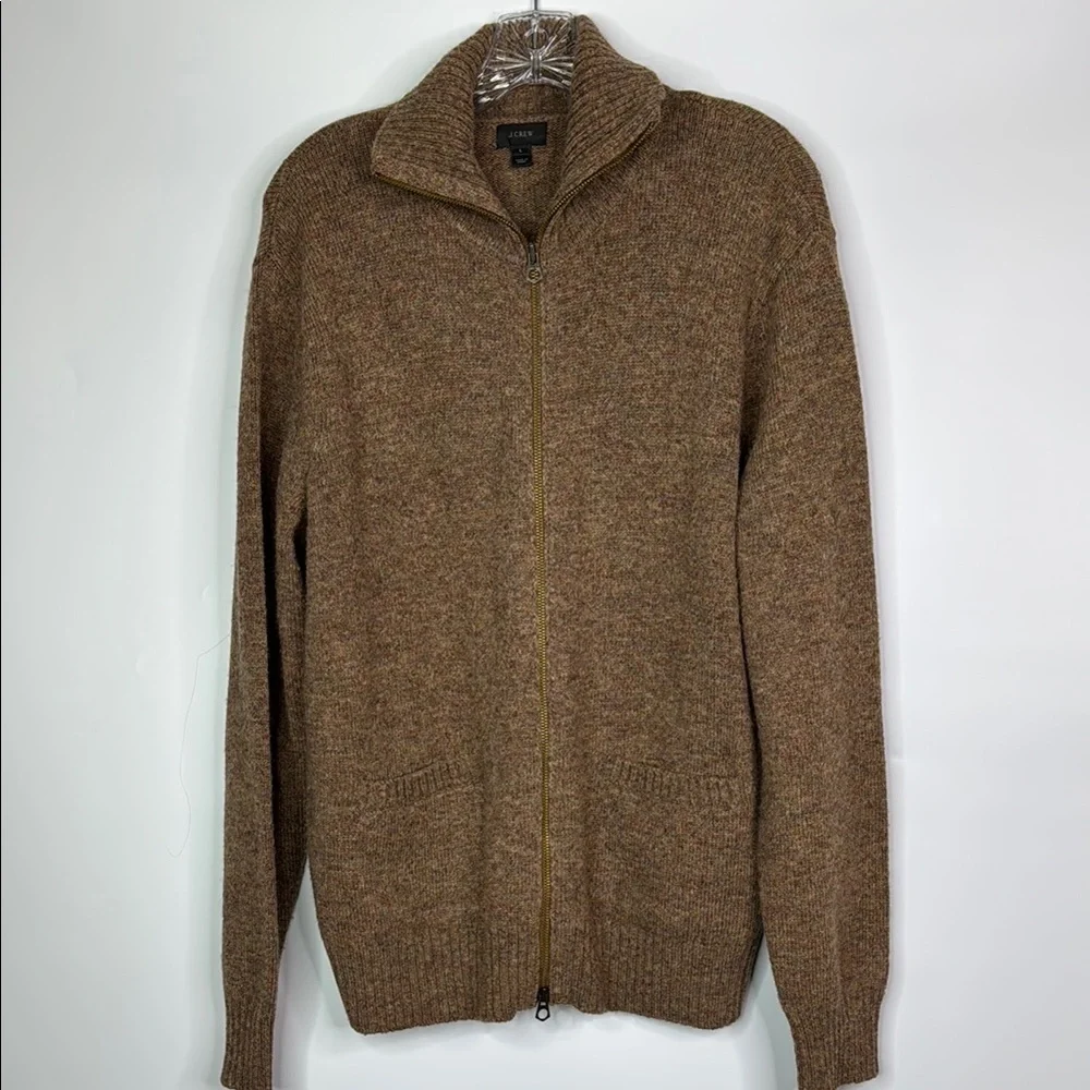 J. Crew Brown Wool Full Zip Sweater